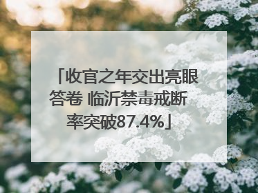 收官之年交出亮眼答卷 临沂禁毒戒断率突破87.4%