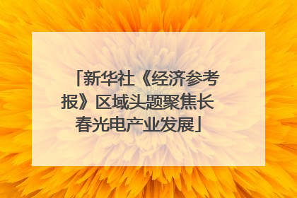 新华社《经济参考报》区域头题聚焦长春光电产业发展