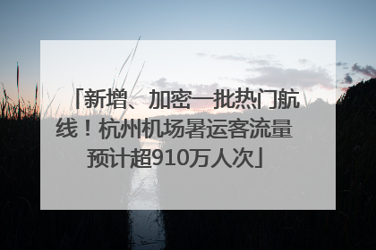 新增、加密一批热门航线！杭州机场暑运客流量预计超910万人次