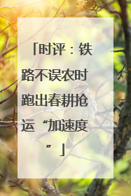 时评：铁路不误农时跑出春耕抢运“加速度”