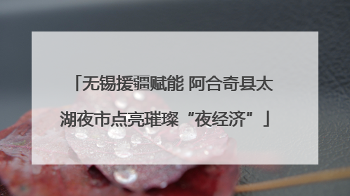 无锡援疆赋能 阿合奇县太湖夜市点亮璀璨“夜经济”