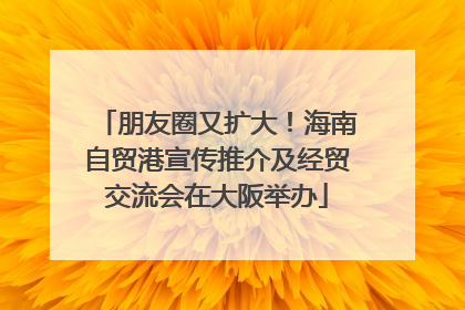 朋友圈又扩大！海南自贸港宣传推介及经贸交流会在大阪举办