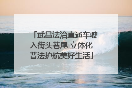 武昌法治直通车驶入街头巷尾 立体化普法护航美好生活