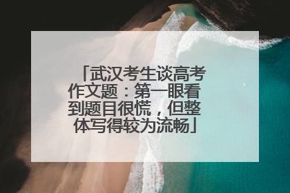 武汉考生谈高考作文题：第一眼看到题目很慌，但整体写得较为流畅