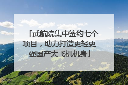 武航院集中签约七个项目，助力打造更轻更强国产大飞机机身