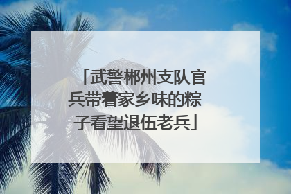 武警郴州支队官兵带着家乡味的粽子看望退伍老兵
