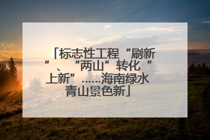 标志性工程“刷新”、“两山”转化“上新”……海南绿水青山景色新