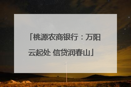 桃源农商银行：万阳云起处 信贷润春山