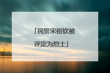 民警宋祖钦被评定为烈士