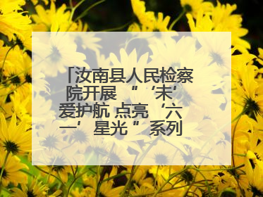 汝南县人民检察院开展 “‘未’爱护航 点亮‘六一’星光 ”系列普法活动