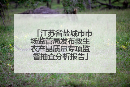 江苏省盐城市市场监管局发布救生衣产品质量专项监督抽查分析报告