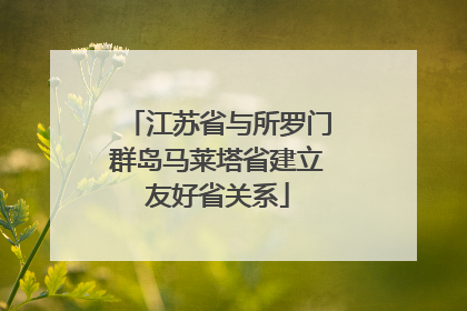 江苏省与所罗门群岛马莱塔省建立友好省关系