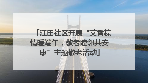 汪田社区开展“艾香粽情暖端午，敬老睦邻共安康”主题敬老活动