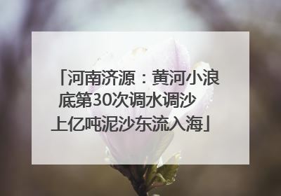 河南济源：黄河小浪底第30次调水调沙 上亿吨泥沙东流入海