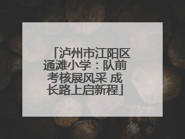 泸州市江阳区通滩小学：队前考核展风采 成长路上启新程