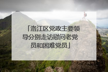 洛江区党政主要领导分别走访慰问老党员和困难党员