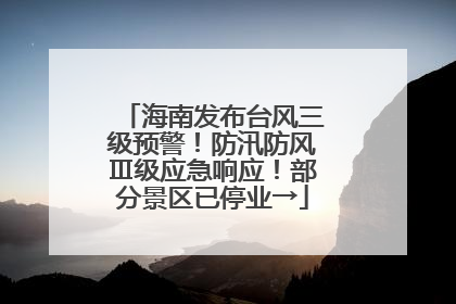 海南发布台风三级预警！防汛防风Ⅲ级应急响应！部分景区已停业→