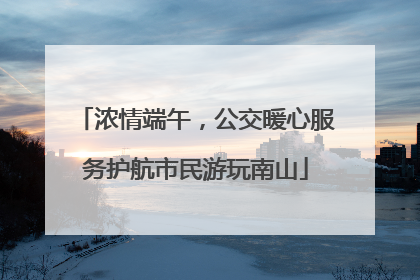 浓情端午，公交暖心服务护航市民游玩南山