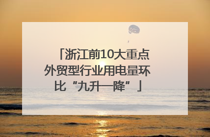 浙江前10大重点外贸型行业用电量环比“九升一降”