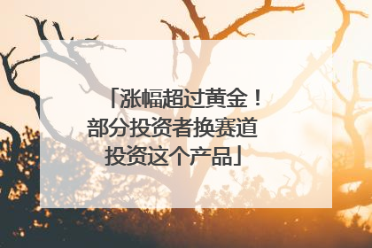 涨幅超过黄金！部分投资者换赛道投资这个产品
