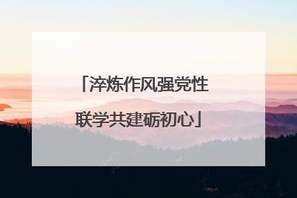 淬炼作风强党性 联学共建砺初心