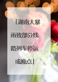 湖南大暴雨致部分线路列车停运或晚点