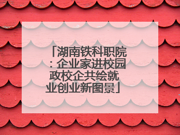 湖南铁科职院：企业家进校园 政校企共绘就业创业新图景