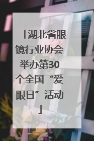 湖北省眼镜行业协会举办第30个全国“爱眼日”活动