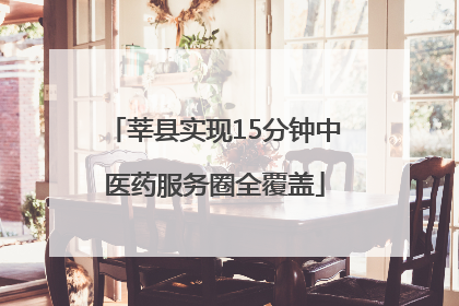 莘县实现15分钟中医药服务圈全覆盖