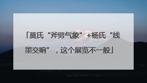 莫氏“斧劈气象”+杨氏“线墨交响”，这个展览不一般