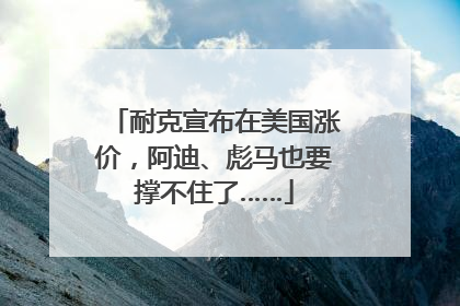 耐克宣布在美国涨价，阿迪、彪马也要撑不住了……