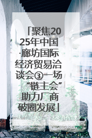 聚焦2025年中国·廊坊国际经济贸易洽谈会③一场“链主会” 助力厂商破圈发展