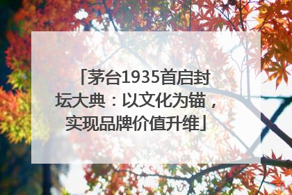 茅台1935首启封坛大典：以文化为锚，实现品牌价值升维