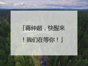 蒋仲超，快醒来！我们在等你！