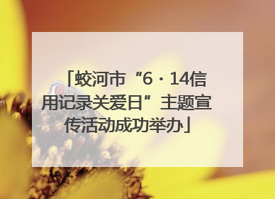 蛟河市“6・14信用记录关爱日”主题宣传活动成功举办