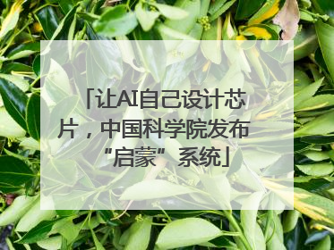 让AI自己设计芯片，中国科学院发布“启蒙”系统