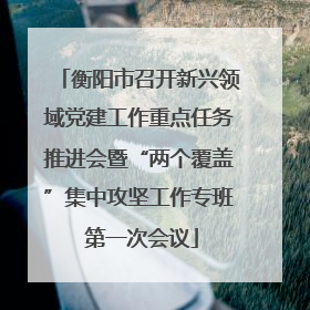 衡阳市召开新兴领域党建工作重点任务推进会暨“两个覆盖”集中攻坚工作专班 第一次会议
