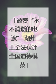被赞“永不消逝的电波” 湖州王金法获评全国道德模范