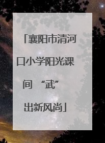 襄阳市清河口小学阳光课间 “武” 出新风尚