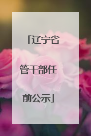 辽宁省管干部任前公示