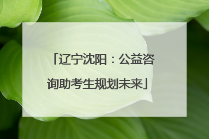 辽宁沈阳：公益咨询助考生规划未来