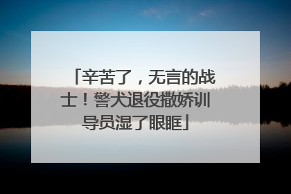 辛苦了，无言的战士！警犬退役撒娇训导员湿了眼眶