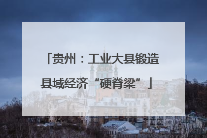 贵州：工业大县锻造县域经济“硬脊梁”