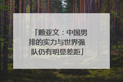 赖亚文：中国男排的实力与世界强队仍有明显差距