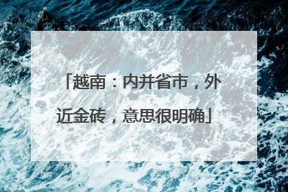 越南：内并省市，外近金砖，意思很明确