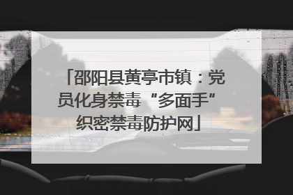 邵阳县黄亭市镇：党员化身禁毒“多面手” 织密禁毒防护网