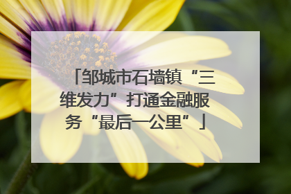 邹城市石墙镇“三维发力”打通金融服务“最后一公里”