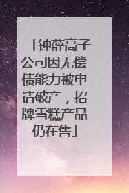 钟薛高子公司因无偿债能力被申请破产，招牌雪糕产品仍在售