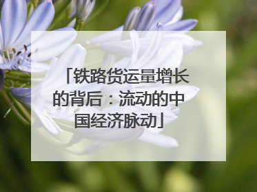 铁路货运量增长的背后：流动的中国经济脉动