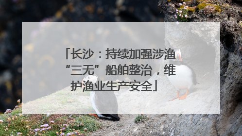 长沙：持续加强涉渔“三无”船舶整治，维护渔业生产安全